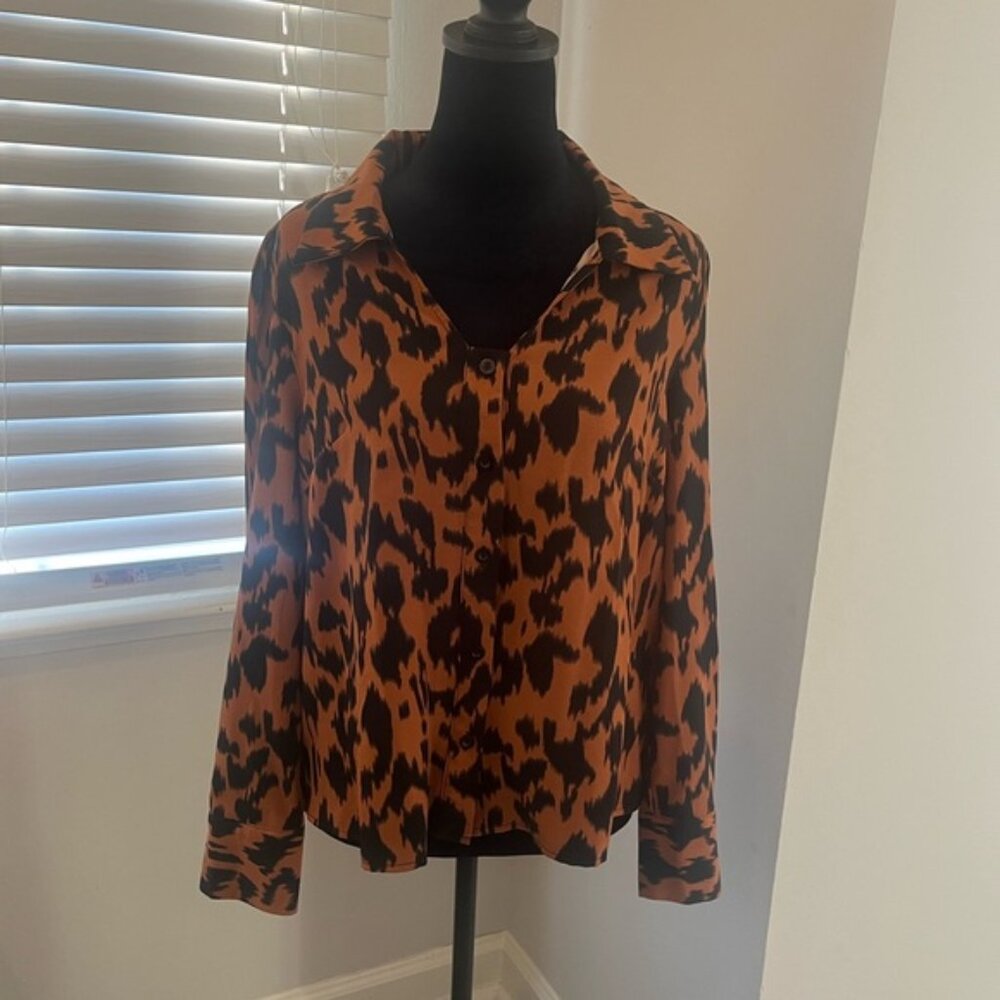 Cheetah print button down